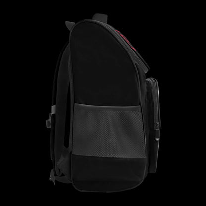 Side view of the 18-inch trail backpack showing mesh water bottle pockets